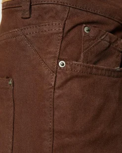 Jean 7/8 délavé en coton biologique marron