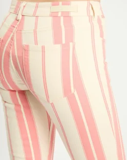 Jean à rayures rose/écru
