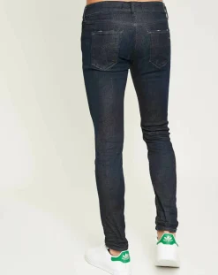 Jean ajusté Brut bleu foncé