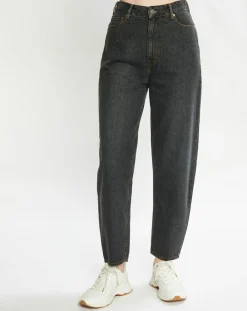 Jean Balloon Ample gris foncé