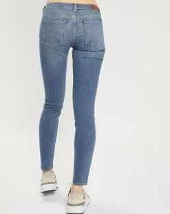 Jean bohemienne taille haute Skinny bleu moyen