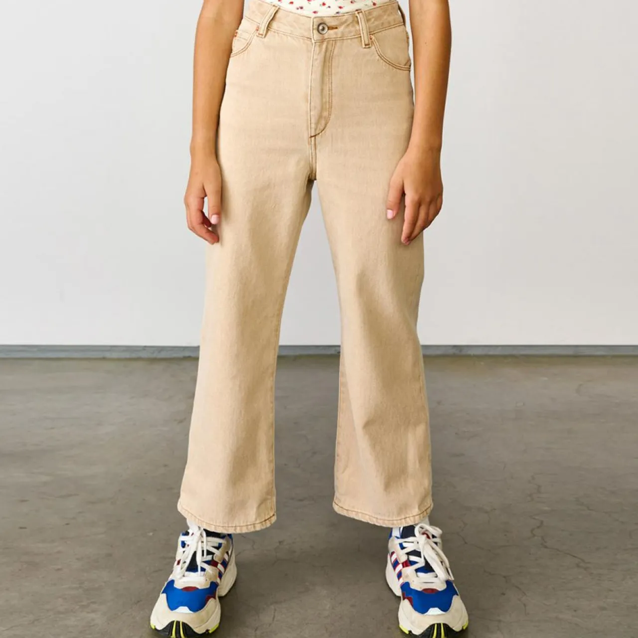 Jean bootcut 100% Coton bio Popies beige