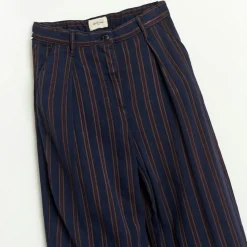 Jean bouffant Papa rayé bleu marine