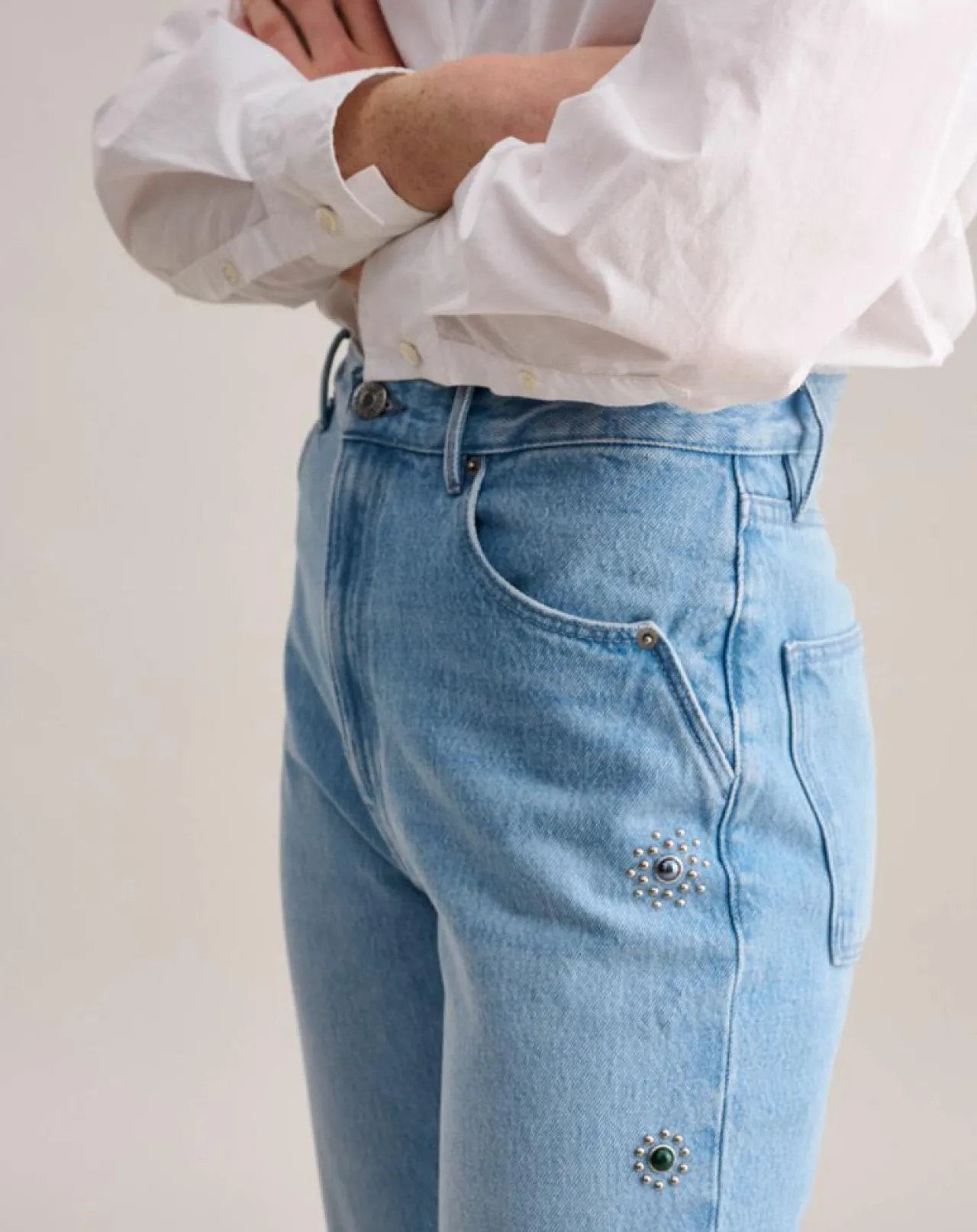 Jean casual 100% Coton Bio Perkins bleu vintage