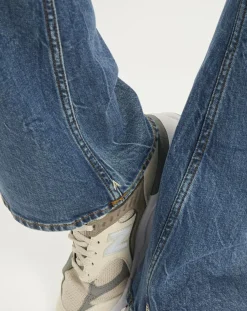 Jean charm flare taille haute bleu moyen