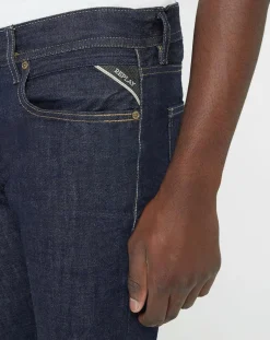 Jean droit Aged Eco Grover bleu brut