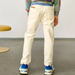 Jean droit en Toile de coton Peyo écru jaune