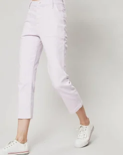 Jean Droit Leg Crop rose pâle