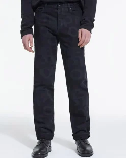 Jean Droit Logo noir délavé