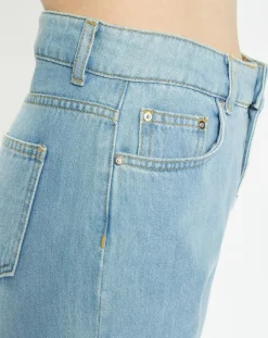 Jean en Coton Bio Capri boutons bleu clair