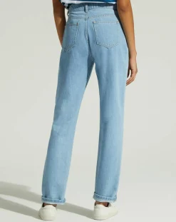 Jean en Coton Bio Capri boutons bleu clair