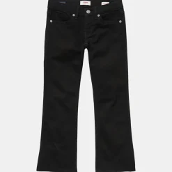 Jean Flare en Toile de coton 7/8 noir