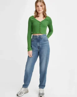 Jean high loose Taper bleu