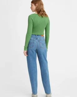 Jean high loose Taper bleu