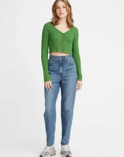 Jean high loose Taper bleu