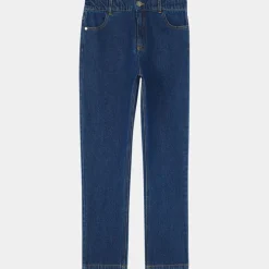 Jean mom Anna en Toile de coton bio bleu brut