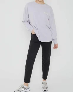 Jean mom noir délavé