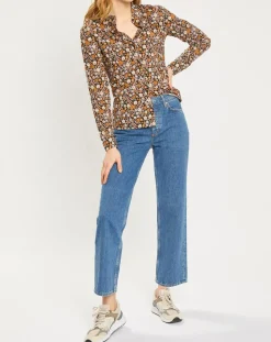 Jean Regular Fit taille haute Sky bleu brut