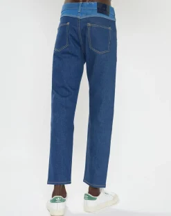 Jean Regular Fit taille haute bleu