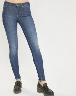 Jean Skinny Bohemienne Tr bleu foncé