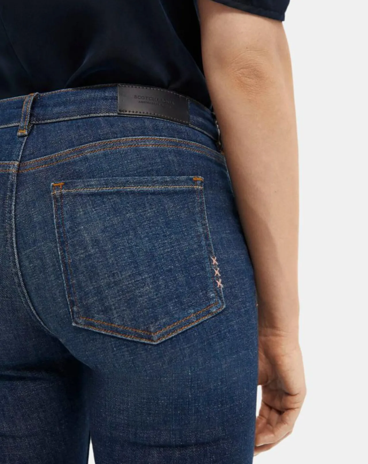 Jean Skinny Bohemienne Tr bleu foncé