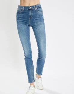Jean Skinny Taille haute bleu moyen