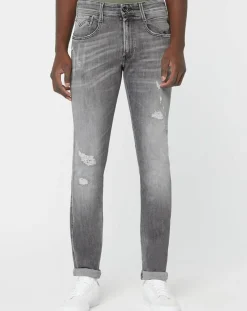 Jean Slim Aged Eco Anbass gris moyen