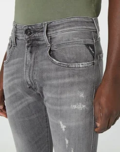 Jean Slim Aged Eco Anbass gris moyen