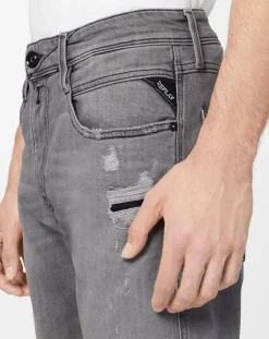 Jean Slim en Coton Bio aged anbass 10y des gris