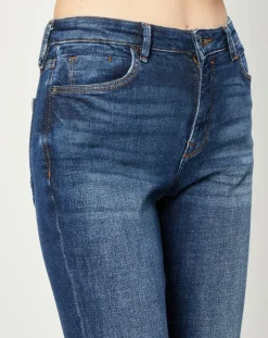 Jean Slim en Toile de coton bleu brut