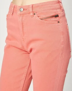 Jean Slim en Toile de coton rose