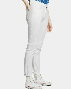 Jean Slim en Toile de coton Mina blanc