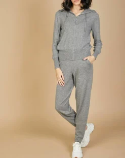 Jogging en Laine & Cachemire Olivia gris chiné foncé