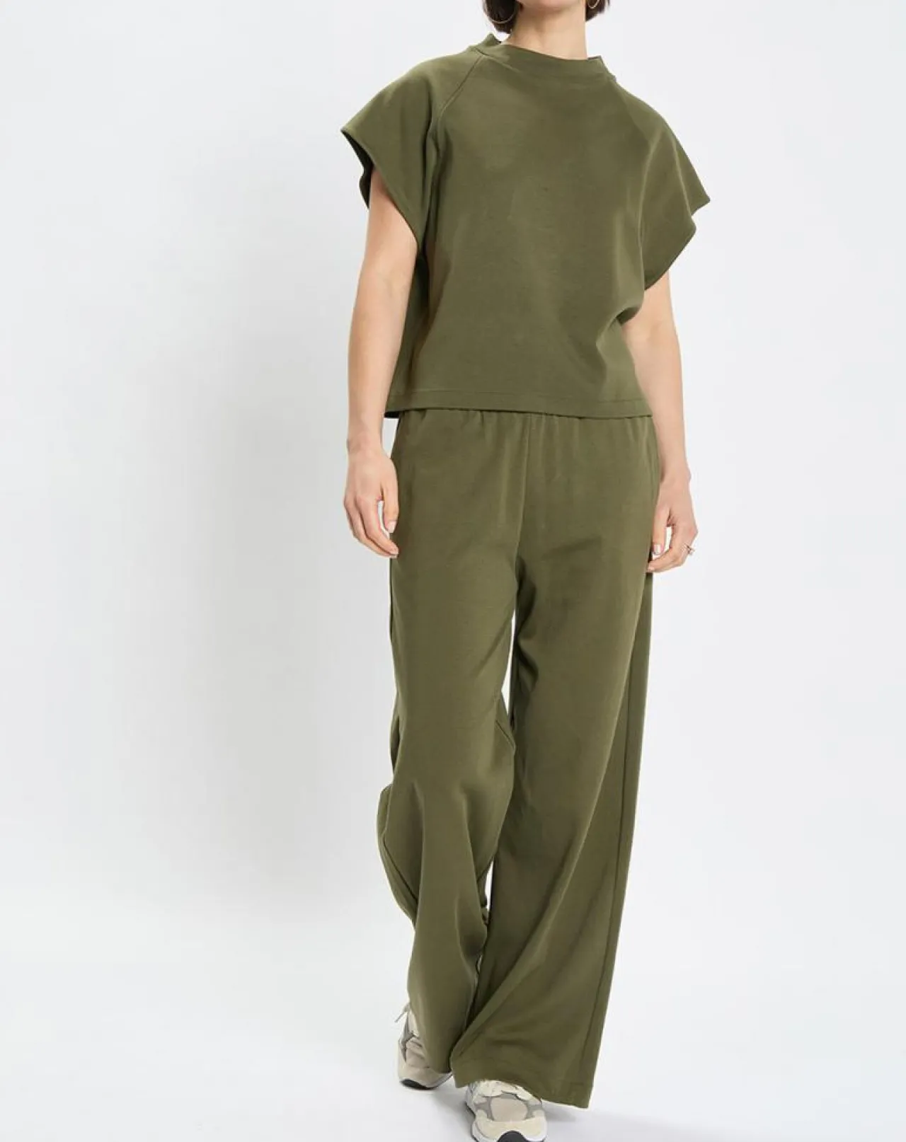 Jogging large taille élastique kaki