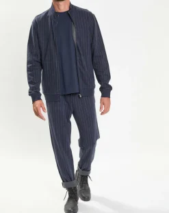 Jogging Regular Fit à rayures bleu nuit