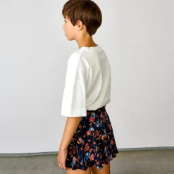 Jupe courte trapèze Pasha à fleurs noir/multicolore