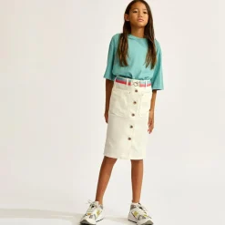 Jupe crayon en jean Pepsie blanche