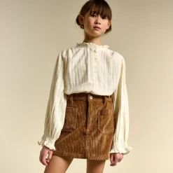 Jupe en Velours côtelé Puk marron