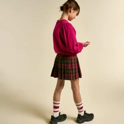 Jupe Halise à carreaux rose