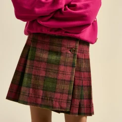 Jupe Halise à carreaux rose