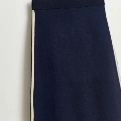Jupe midi en Laine mélangée Gouvy bleu marine