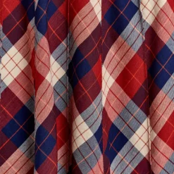 Jupe midi Inès à carreaux rouge/bleu