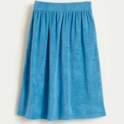 Jupe midi Mona en Coton mélangé bleue