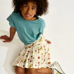 Jupe plissée Haka blanc/multicolore