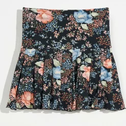 Jupe plissée Vista imprimée noire