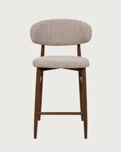 Kerin - Chaise de bar en tissu et pieds métal