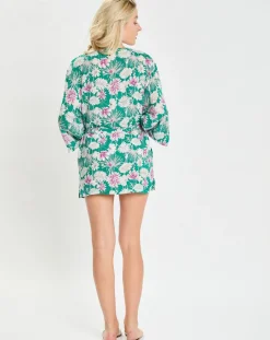 Kimono Naya imprimé grandes fleurs multicolore