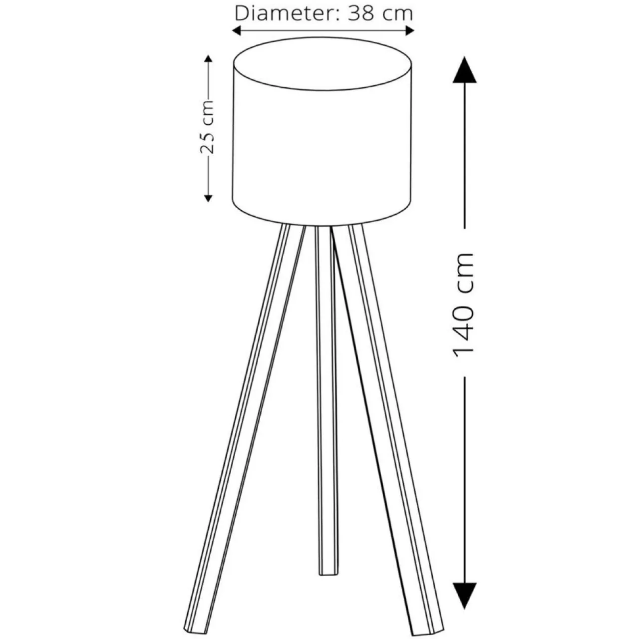 Lampadaire Ayd beige/marron - D.38x140 cm