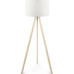 Lampadaire Ayd blanc/chêne - 38x140x200 cm