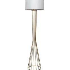 Lampadaire Ayd blanc/doré - 21x38x155 cm